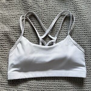Nike White Sports Bra with Strappy Back and Elastic Band